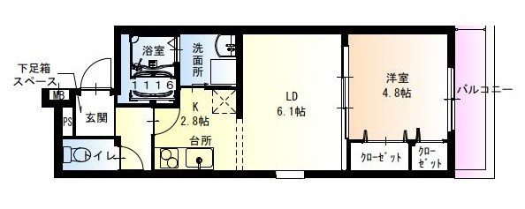 フジパレス尼崎西浦公園南の間取り