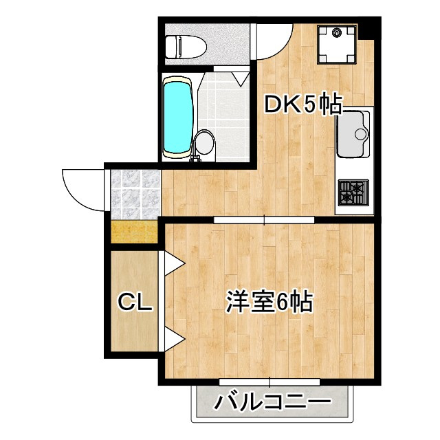 奥山ビルの間取り|人気のフローリングのお部屋です☆