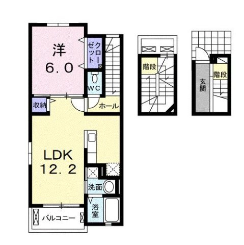 【間取り】 | サニーフラットＢ | 是非エイブル宇都宮東店へ！TEL028-614-3103