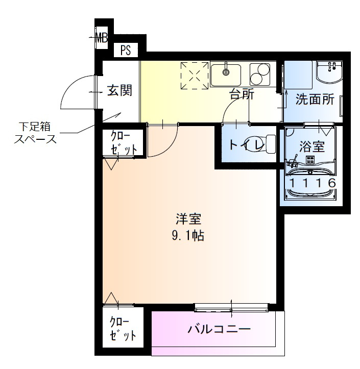 フジパレス千里丘東の間取り