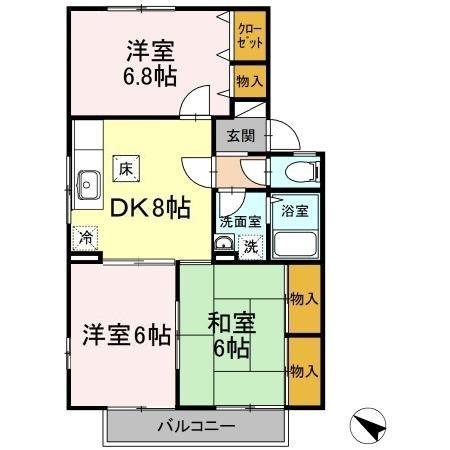 ヒマワリたけのB棟の間取り