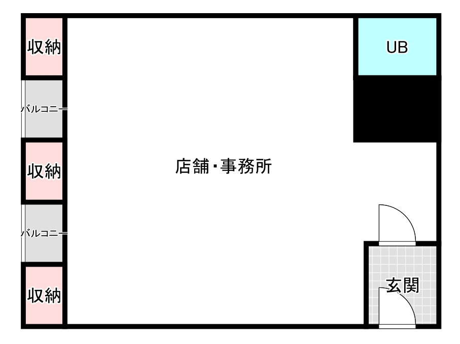 大阪市中央区西心斎橋１丁目の店舗事務所の間取り