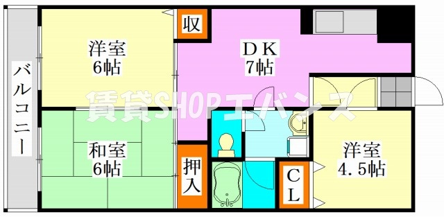 【間取り】 | メゾンドール・カムイα館