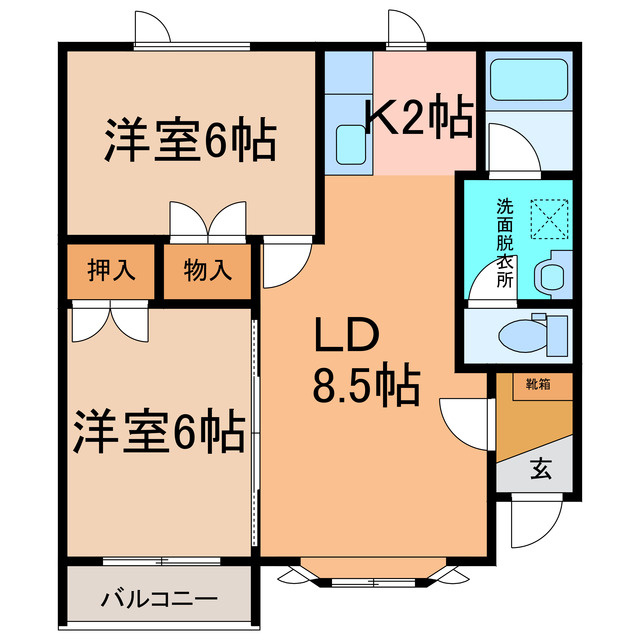 コンフォート音更Ⅱの間取り