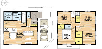 玉手町　2398万円の間取り|ゆとりある4LDKの間取りで、ご家族それぞれのお部屋を確保しやすい住まい。子ども部屋や主寝室、趣味・在宅ワーク用のお部屋など、暮らしに合わせて活用できます。