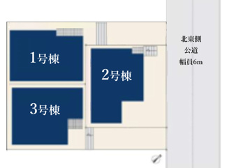 【区画図】 | 【仲介手数料無料！！】府中市押立町5丁目　新築戸建て（全3棟）1号棟　4780万円