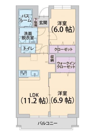 【間取り】 | トトローネ | ファミリーに最適な２ＬＤＫのお部屋です！
