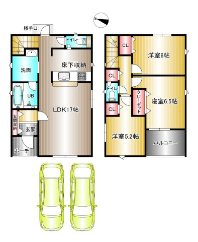 クレイドルガーデン阪南市自然田第6　1号棟の間取り
