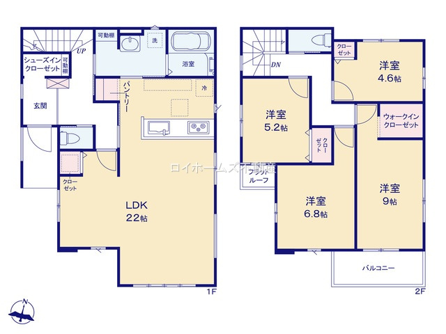 【間取り】 | 名古屋市南区六条町４丁目16『仲介料無料』新築戸建て | 1号棟