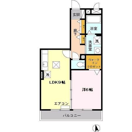スカイヒル横濱六ッ川　B棟の間取り