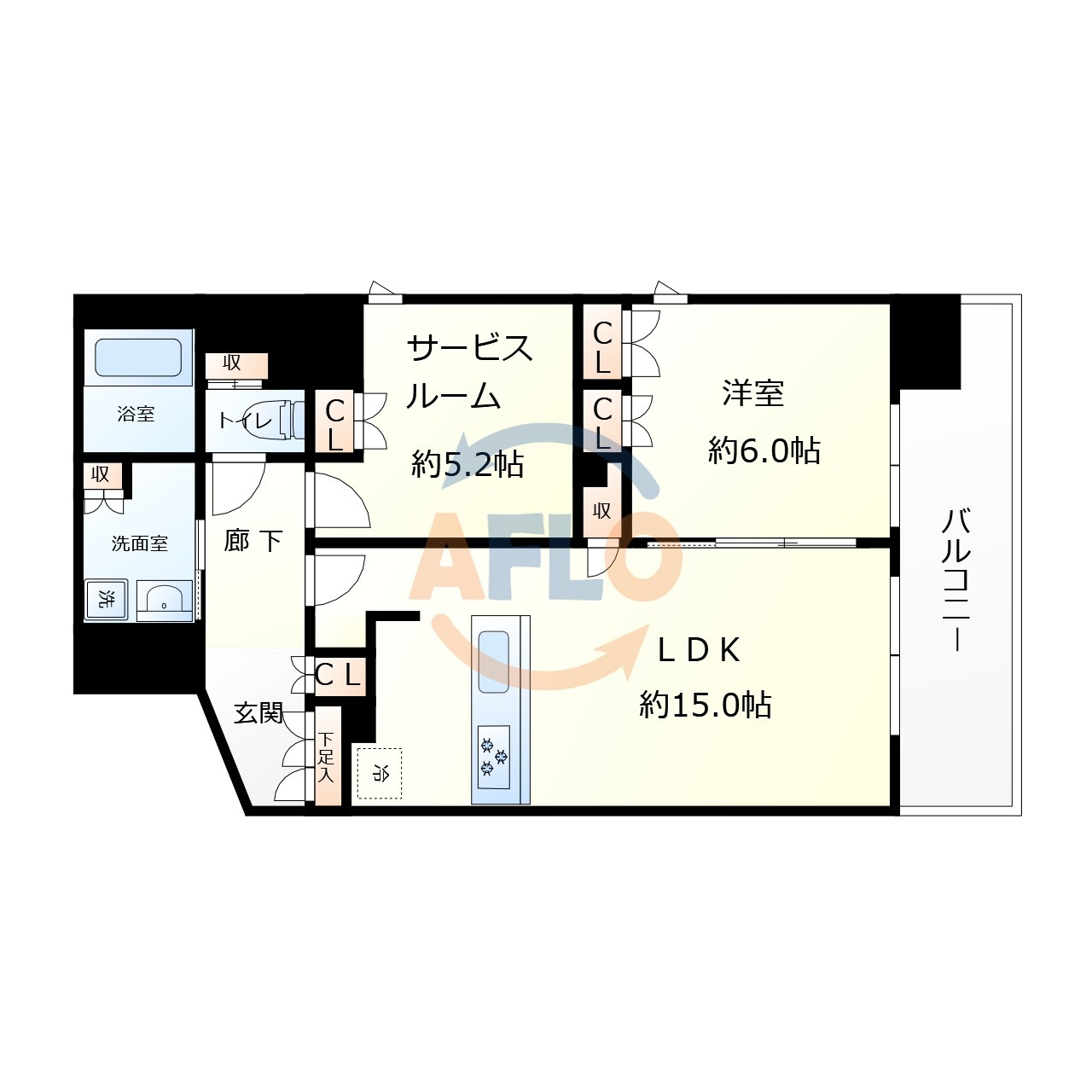 Noire北堀江の間取り|ノアレ北堀江