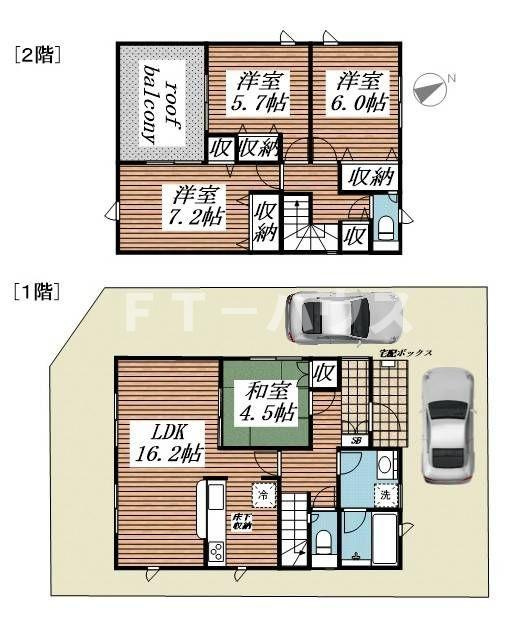 クレイドルガーデン八千代市麦丸第２　３号棟の間取り