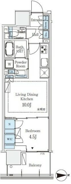 グランドシティタワー月島の間取り