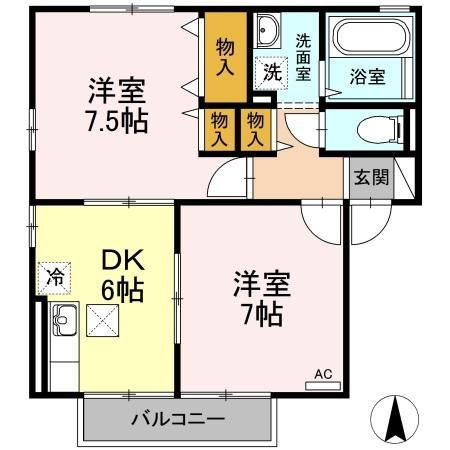 【間取り】 | リビングタウン北土居　D棟