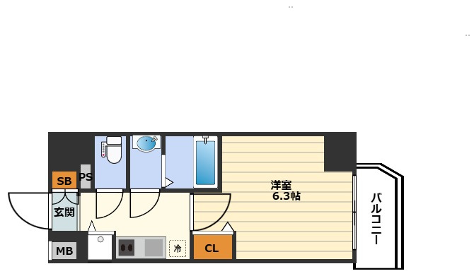 プレサンス扇町駅前の間取り