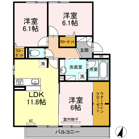 【間取り】 | グレンディールⅢⅣ　Ⅳ