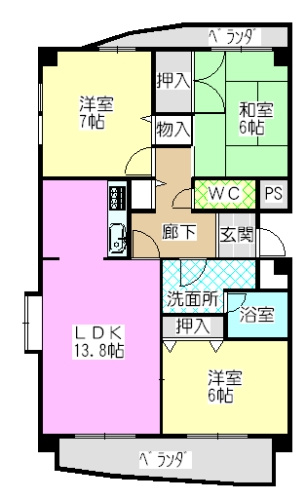 ファミーユ植田東の間取り
