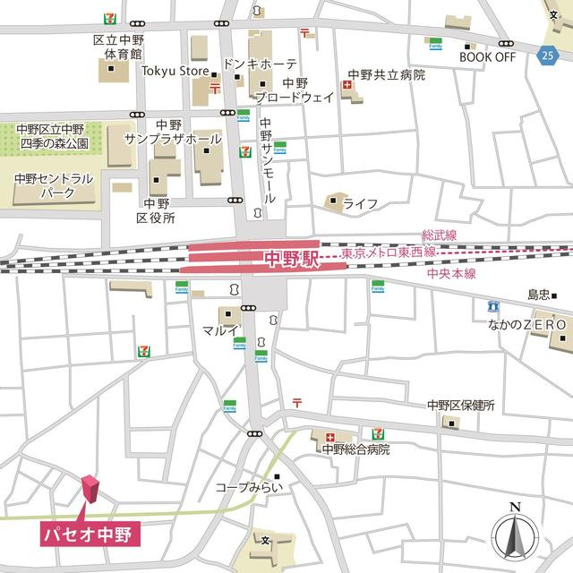 パセオ中野の地図