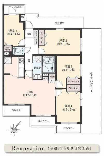 鶴見西パークホームズの間取り|ゆとりのある4LDKのお部屋です！
お気軽にお問い合わせください。