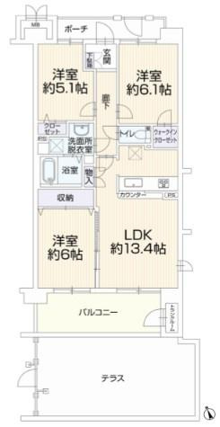 アリスガーデン横浜2番館の間取り|使い勝手の良い3LDK
お気軽にお問い合わせください。