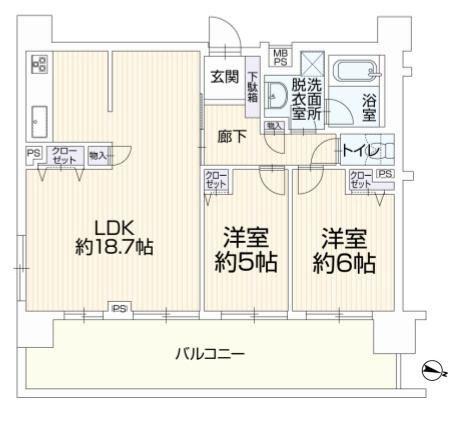 クリオ川崎鋼管通の間取り|使い勝手の良い2LDK
お気軽にお問い合わせください。