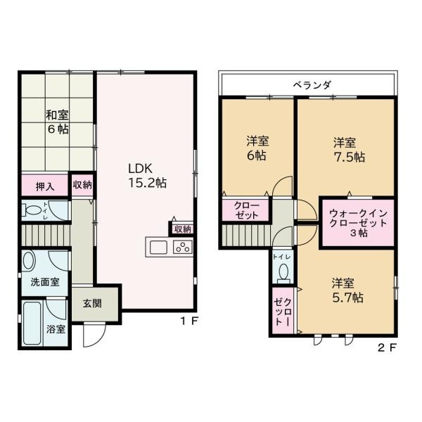海南市馬場町3丁目　中古戸建の間取り
