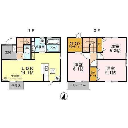 【間取り】 | アンジュ　Ｂ棟