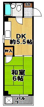 プレアール三軒家東の間取り|広～い１ＤＫ★