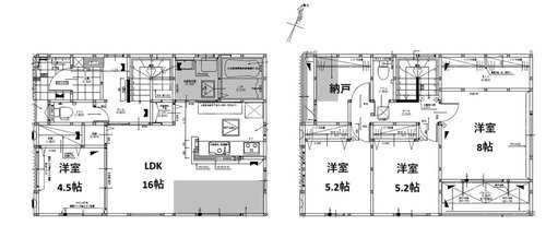 倉敷市北畝５丁目の新築一戸建の間取り