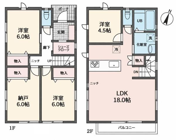横浜市南区清水ケ丘の新築一戸建の間取り