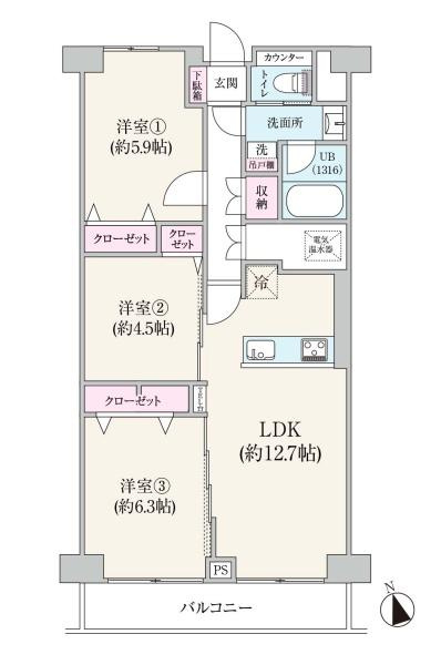 宮前平エコーハイツの間取り