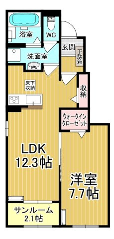 【間取り】 | ドミール大島Ⅵ | カップルさんにオススメのお部屋です♪
