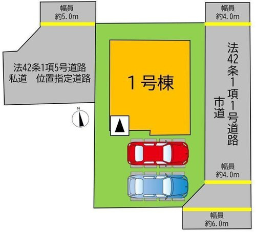 岡山市東区可知５丁目の新築一戸建の区画図