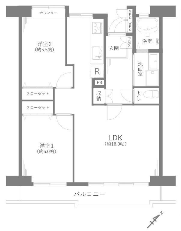 美浜東エステート5号棟の間取り