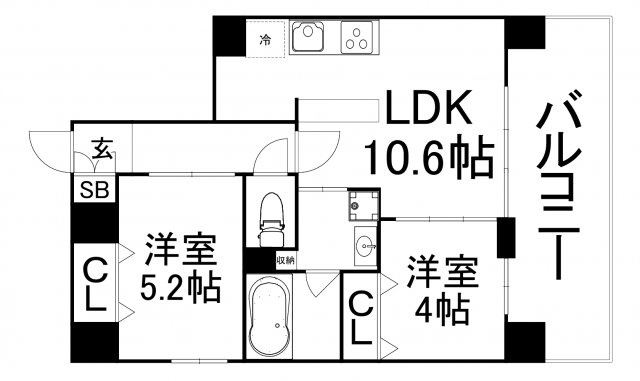 【間取り】 | ブルフォルトゥーナ扇町
