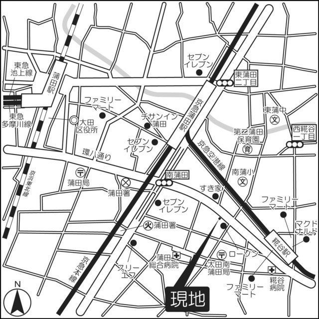 ヴィラ南蒲田の地図