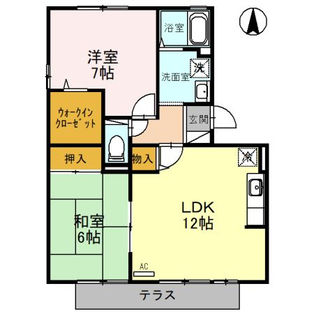【間取り】 | セジュールＭＴ　Ｂ