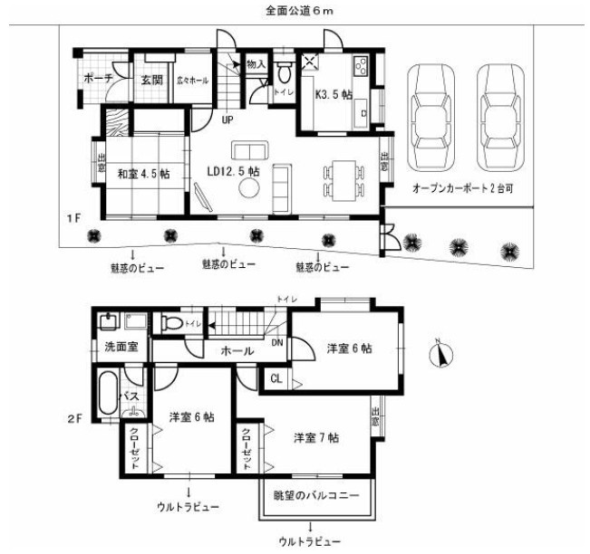 駐車並列2台　室内大変キレイ　西区伊川谷潤和　中古戸建の間取り