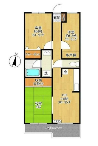 川崎市多摩区栗谷１丁目の賃貸マンションの間取り