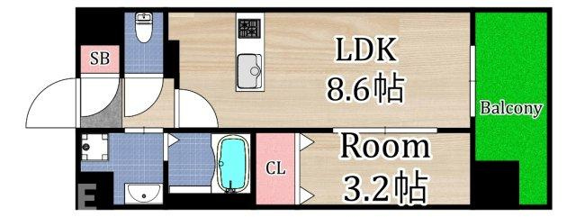 【間取り】 | プレサンス京橋GREEN YARDレアルテ
