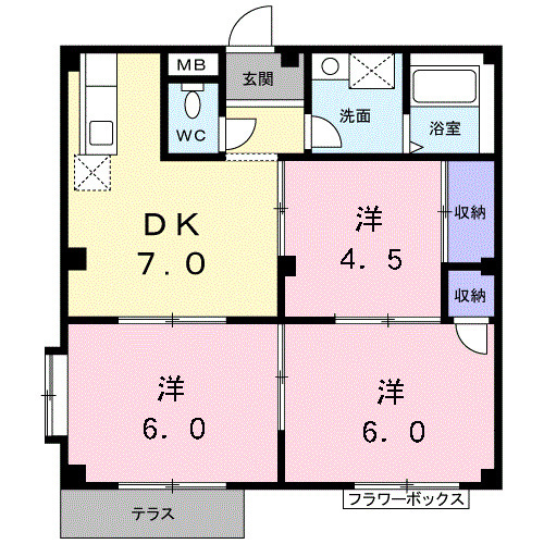 サンクレール・ヒラタAの間取り