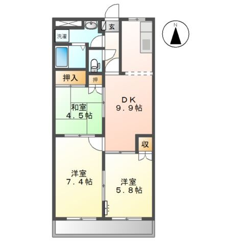 サンコートＡＳＡＢＡの間取り