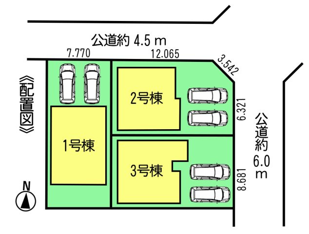 リーブルガーデン常滑市明和町5丁目　3号棟の区画図|○●区画図●○