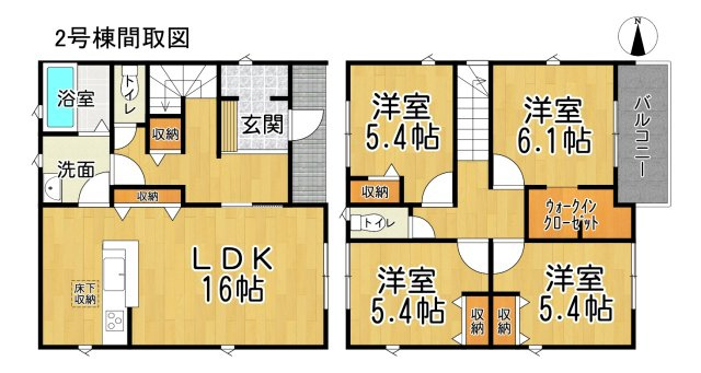 リーブルガーデン常滑市明和町5丁目　2号棟の間取り|○●間取り図●○