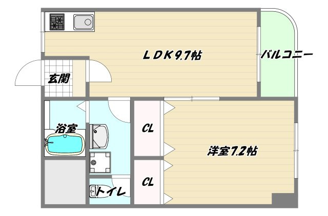 大阪市東淀川区豊新３丁目の賃貸マンションの間取り