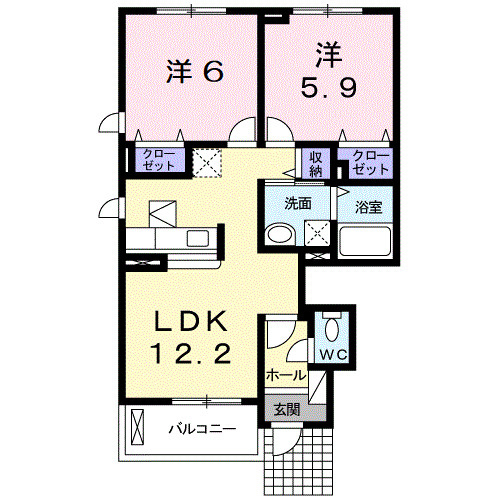 【間取り】 | ミッテ・ドルフ西国分Ⅲ