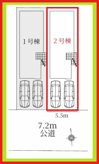 名古屋市中村区日ノ宮町４丁目の新築一戸建の区画図|◇２号棟◇