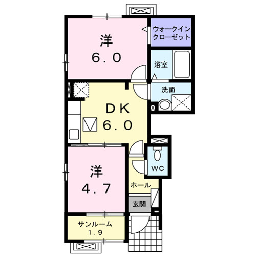 プロムナ－ド　Ｍの間取り