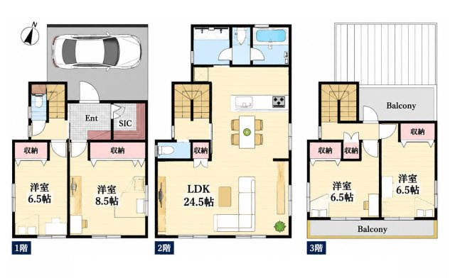 【参考プラン】 | 文京区西片　建築条件付売地 | 延床面積142.42㎡(43.08坪)参考建物価格3,370万円(税込)