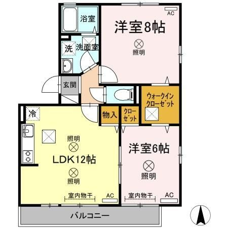 リビングタウン西崎　A棟の間取り